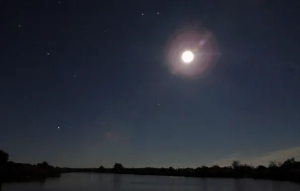 The sky, Nature, Clouds, Home, Stars, River, The moon, Plants