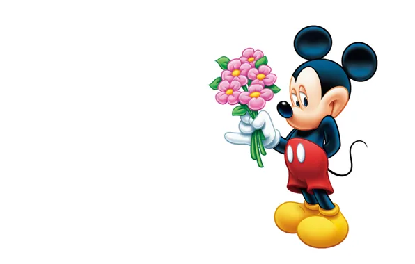 Picture flowers, bouquet, art, Mickey Mouse, children's