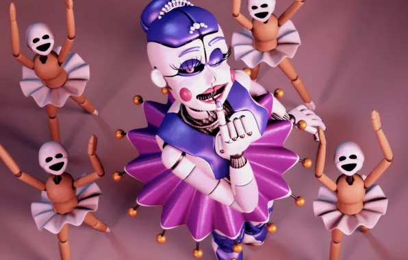 Look, the game, doll, ballerina, Five Nights at Freddy's, mechanical dolls, Five nights at Freddy's
