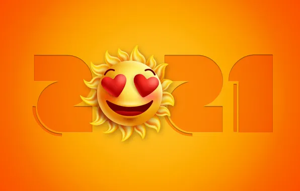 The sun, background, Christmas, smile, New year, 2021