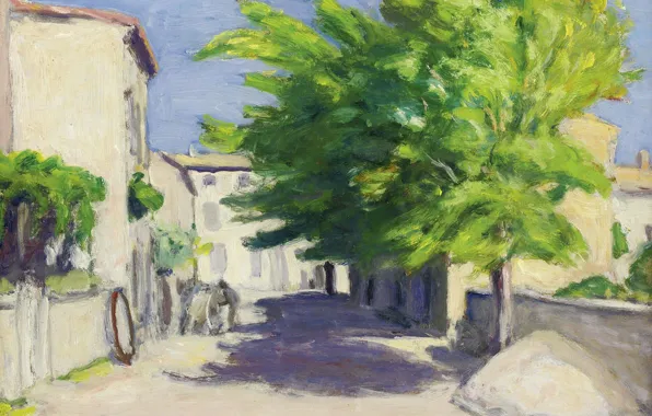 Landscape, house, picture, Albert Andre, Albert Andre, Village Street in Provence