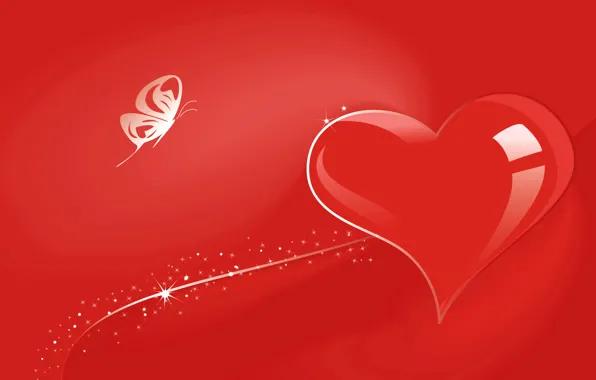 Butterfly, heart, vector, postcard, Valentine's Day