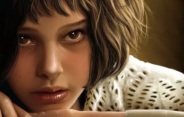 Face, Eyes, Girl, Leon, Art, The film, Character, Mathilda