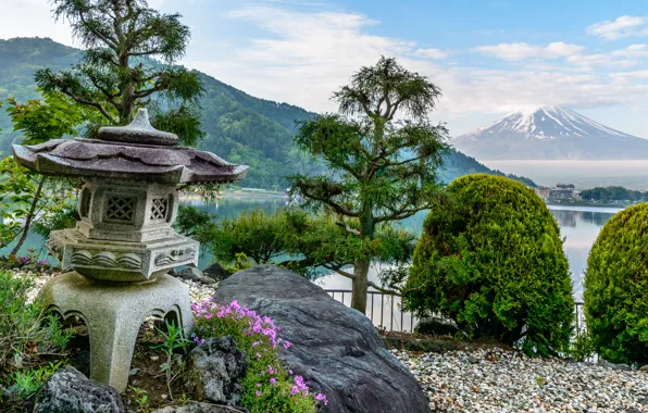 Lake, Japan, Mountain, Shore, Fuji, Landscape