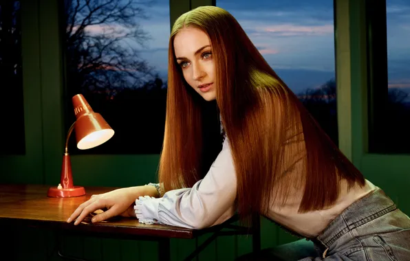 Girl, Light, Table, Women, Evening, View, Redhead, Long Hair
