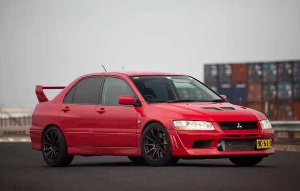 Picture Mitsubishi, Lancer, Red, Evolution