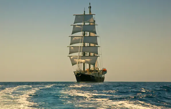 The sky, the ocean, ship, sailing