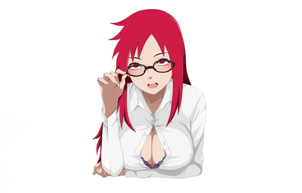 Girl, sexy, lingerie, bra, cleavage, Naruto, pink hair, long hair