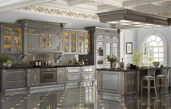 Table, furniture, interior, the ceiling, kitchen
