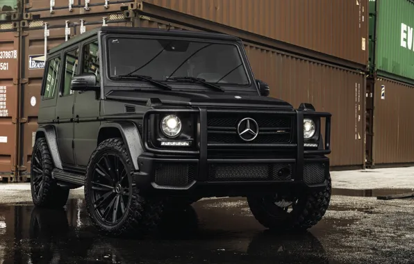 Mercedes-Benz, container, G-Class, tires, G63 AMG, ship container