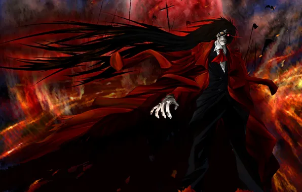 Wallpaper Anime, Hellsing, vampire, Alucard, crazy. for mobile and