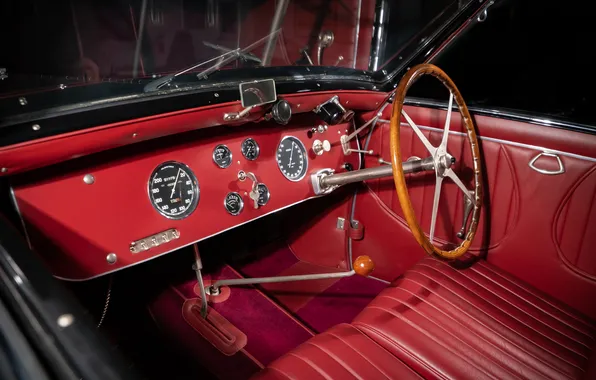 Interior, devices, the wheel, Bugatti, retro cars, Cabriolet, 1939, Type 57C