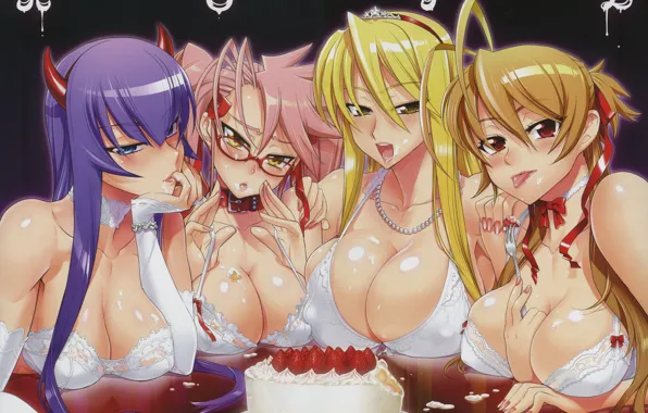 Girls, Tits, cream, highschool of the dead