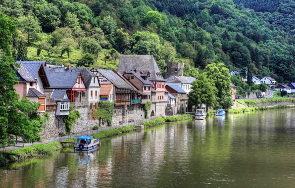 River, photo, home, The city, Germany, boats, Causenow