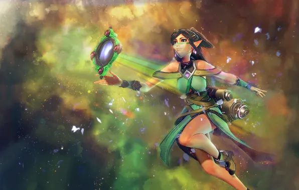 Girl, space, nebula, Paladins, Ying