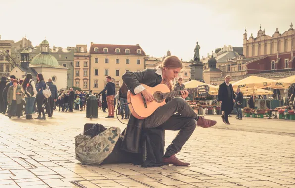 Home, People, Poland, Guy, Musician, Poland, Old Town, Krakow