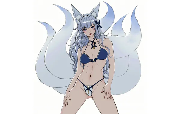 Girl, sexy, cleavage, long hair, boobs, anime, blue eyes, beautiful