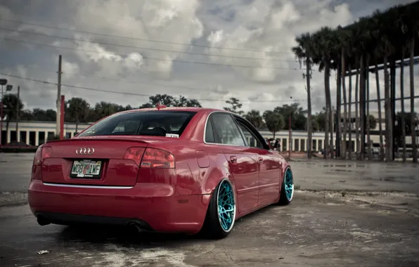 Audi, audi, tuning, red, red, tuning