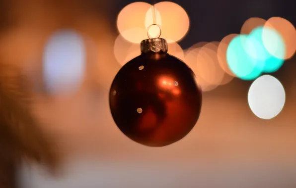 Branches, red, balls, Christmas