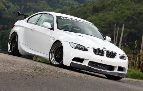 Picture white, background, tuning, BMW, BMW, tuning, the front, E92