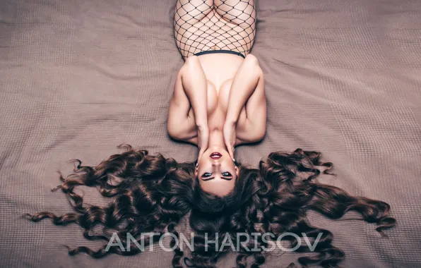 Chest, look, pose, model, hair, naked, hands, makeup