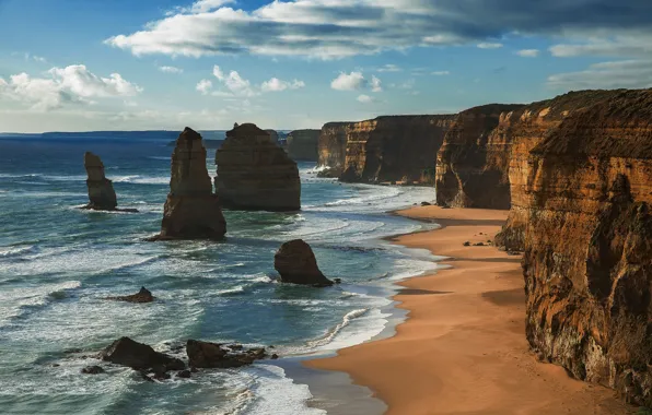 Picture the ocean, rocks, coast, Australia