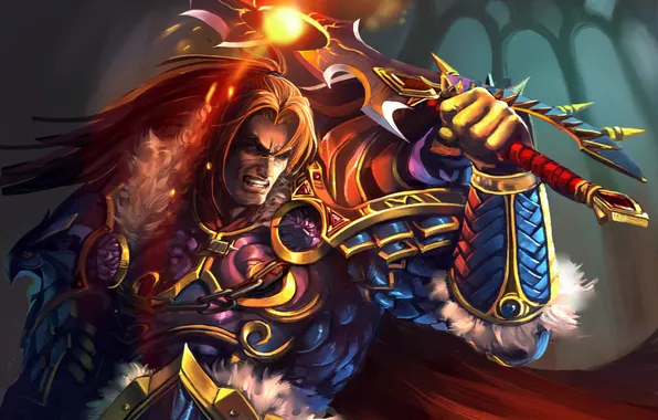 Picture weapons, magic, sword, warrior, art, male, World of Warcraft, Varian Wrynn