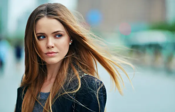 Look, girl, the wind, sweetheart, model, hair, beautiful, blue-eyed