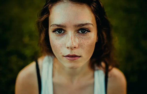 Portrait, freckles, Beautiful, Liora