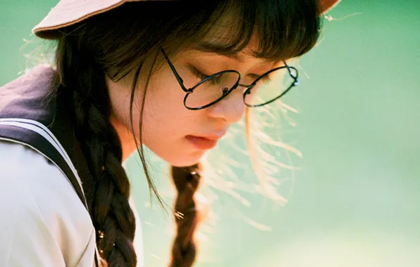 Beautiful, Asian, Model, Woman, Hat, Cute, Glasses, Pretty