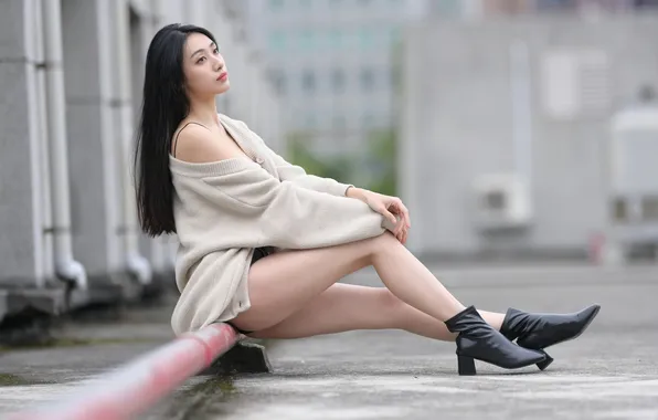 Picture girl, pose, Asian