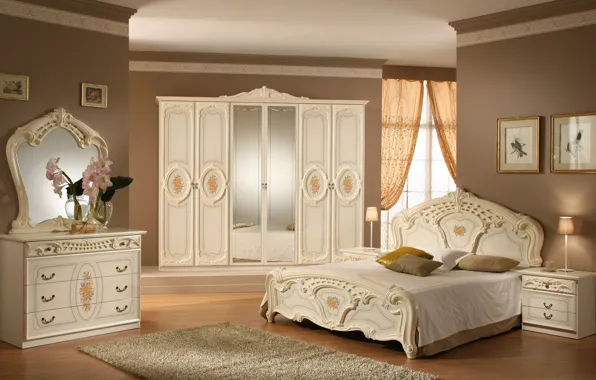 Picture interior, bedroom, klassic style
