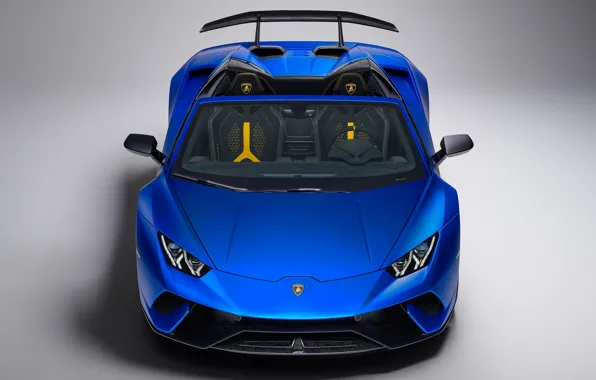 Lamborghini, spoiler, front view, Spyder, 2018, Performante, Huracan