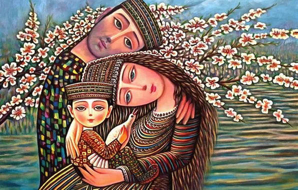 Picture flowers, tenderness, family, Of Sevad Grigoryan, Apricot bloomed