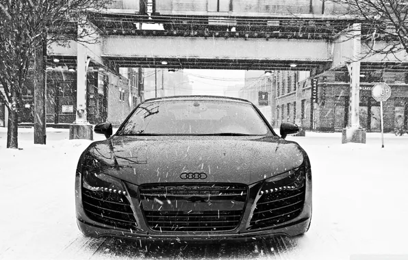 Picture Audi, Snow, Audi R8