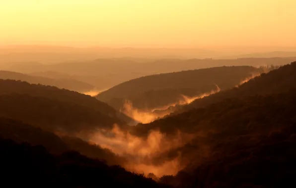 Picture sky, landscape, nature, sunset, cloud, sun, fog, sunrise