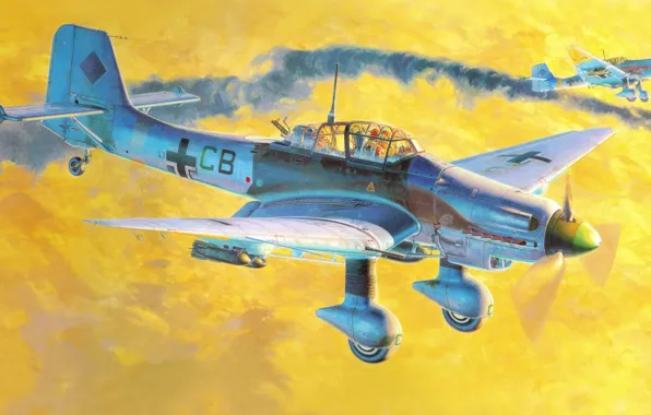 Germany, dive bomber, the Wehrmacht, Luftwaffe, Attack, Koike Shigeo, Junkers Ju 87D-5 Stuka