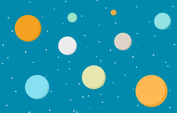 The sky, stars, circles, paint, planet, texture, point