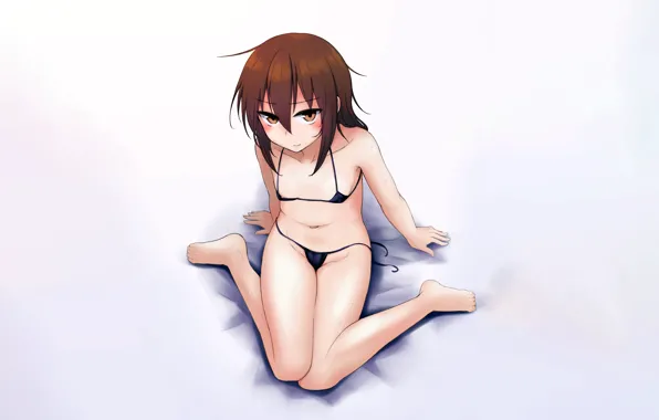 Girl, sexy, cleavage, long hair, brown hair, boobs, anime, beautiful