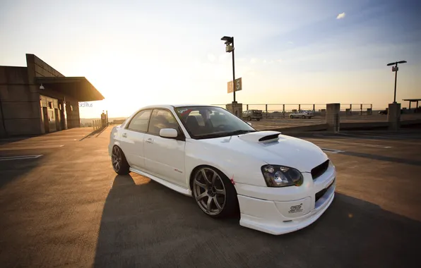 Picture tuning, white, subaru, impreza, Subaru, sti, Impreza, stance