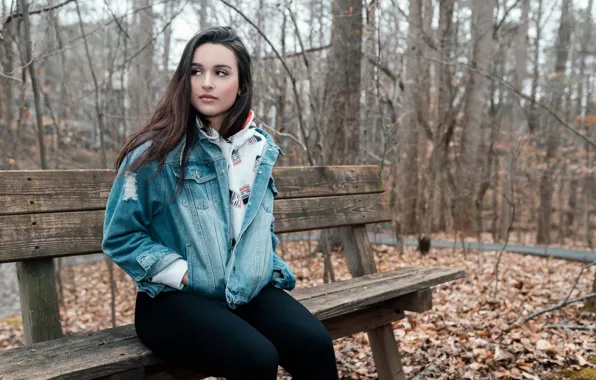 Picture Girl, Autumn, Bench