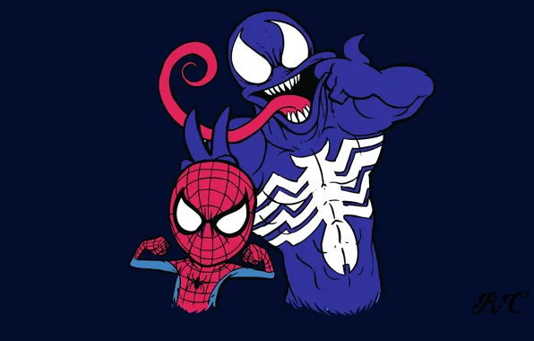 Picture humor, art, art, comic, marvel, Marvel Comics, Spider-Man, Venom