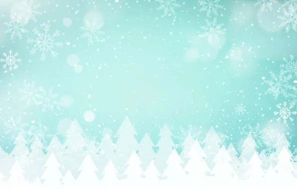Snowflakes, texture, Christmas, New year, Christmas trees