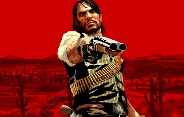 Picture red, hero, Red Dead Redemption, John Marston