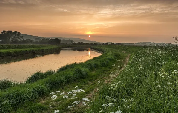 Picture river, morning, path