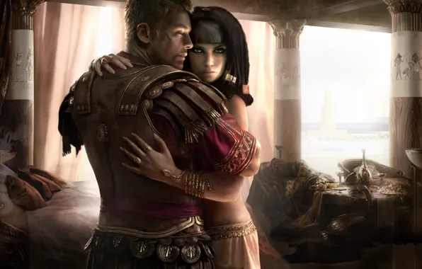 Art, hugs, male, Egypt, Total War: Rome 2 girl