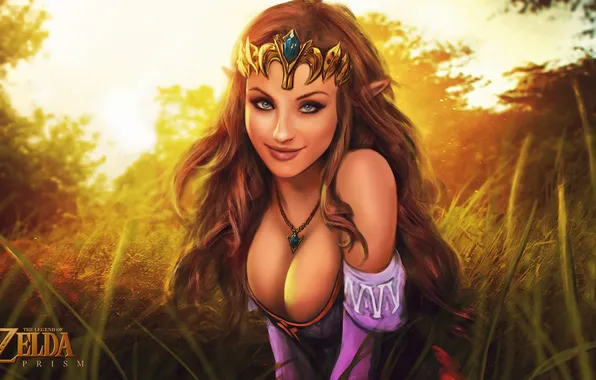 Chest, look, girl, face, smile, dress, Tits, Eyes