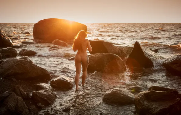 Ass, girl, tattoo, in the water, Flac 37