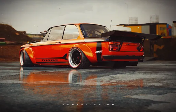 Auto, Retro, BMW, Machine, Tuning, Boomer, BMW, Orange