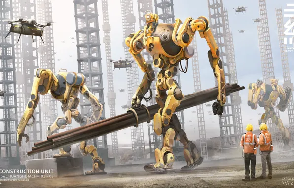 Pipe, work, construction, robots, Construction yard, TIEN WANG